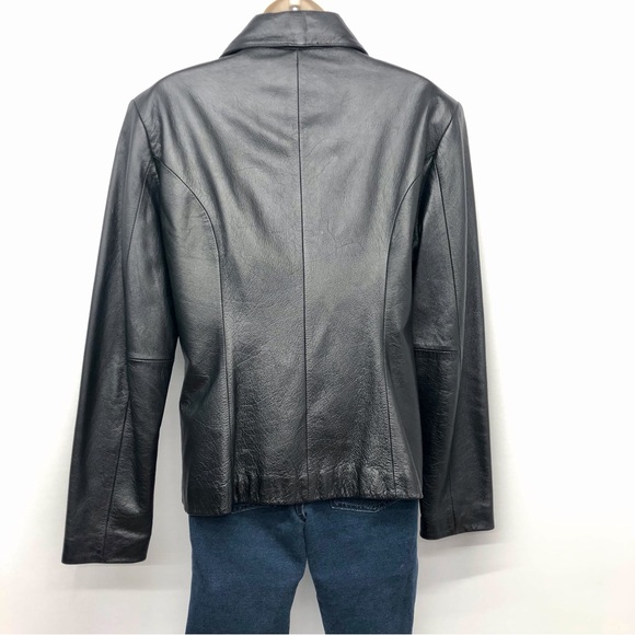 Jones New York Black Leather Jacket - Picture 2 of 16